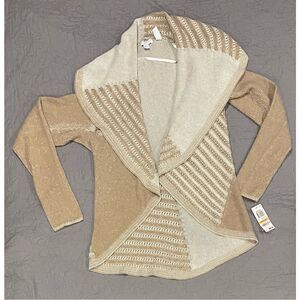 Charter Club Tan Cream Cardigan Sweater Small Medium New